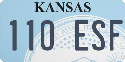 KS license plate 110ESF
