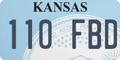 KS license plate 110FBD