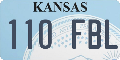 KS license plate 110FBL
