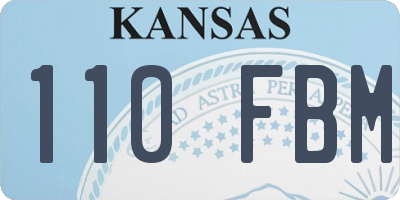KS license plate 110FBM