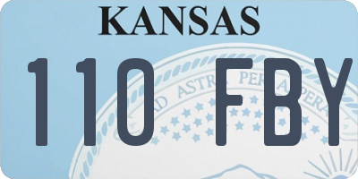 KS license plate 110FBY