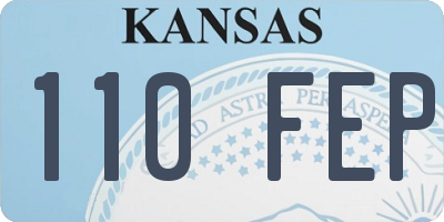 KS license plate 110FEP