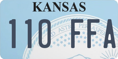 KS license plate 110FFA