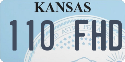KS license plate 110FHD
