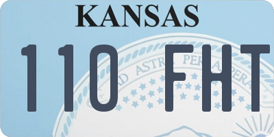 KS license plate 110FHT