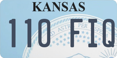 KS license plate 110FIQ