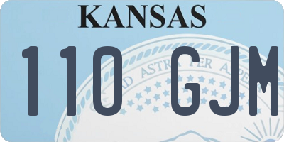 KS license plate 110GJM