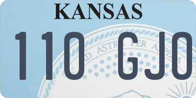 KS license plate 110GJO