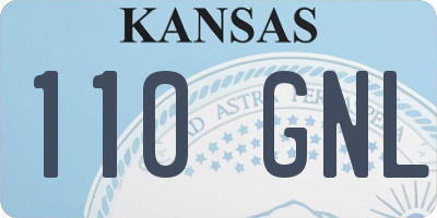 KS license plate 110GNL