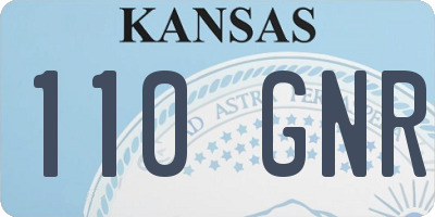 KS license plate 110GNR