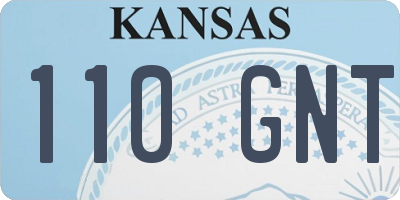 KS license plate 110GNT