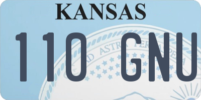 KS license plate 110GNU