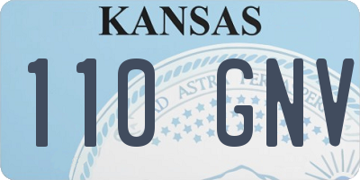 KS license plate 110GNV