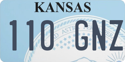 KS license plate 110GNZ