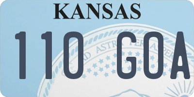 KS license plate 110GOA