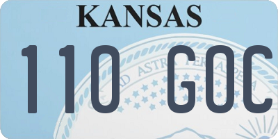 KS license plate 110GOC