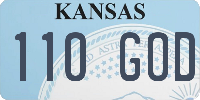 KS license plate 110GOD