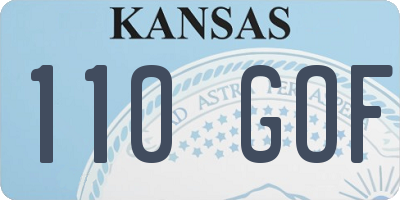 KS license plate 110GOF