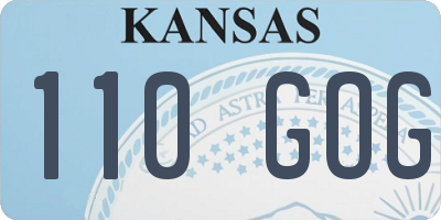 KS license plate 110GOG