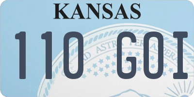 KS license plate 110GOI