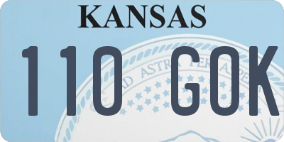 KS license plate 110GOK