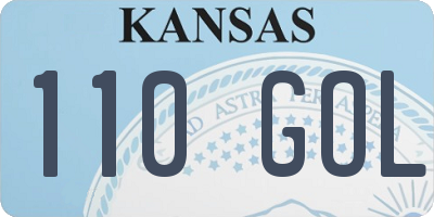 KS license plate 110GOL