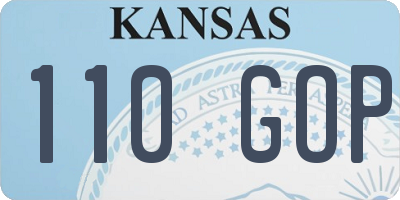 KS license plate 110GOP