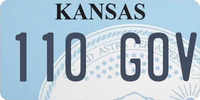 KS license plate 110GOV
