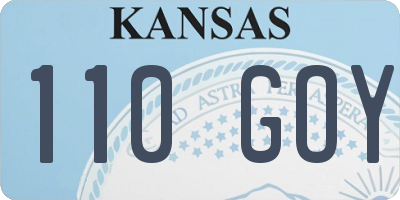 KS license plate 110GOY