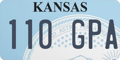 KS license plate 110GPA