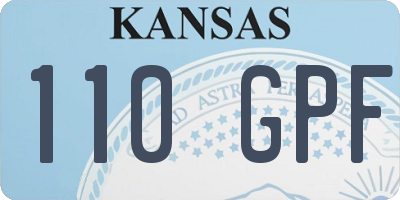 KS license plate 110GPF