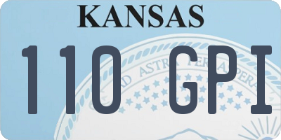KS license plate 110GPI