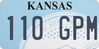 KS license plate 110GPM