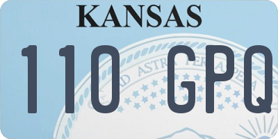 KS license plate 110GPQ