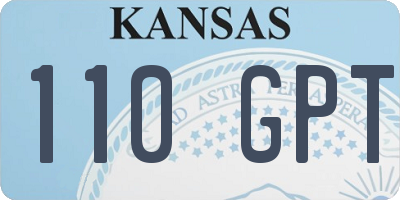 KS license plate 110GPT