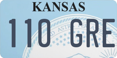 KS license plate 110GRE