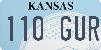 KS license plate 110GUR