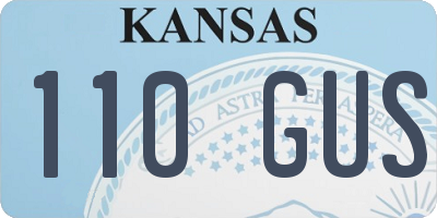 KS license plate 110GUS