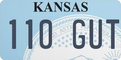 KS license plate 110GUT