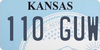 KS license plate 110GUW