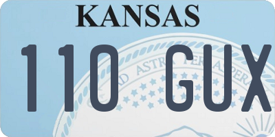 KS license plate 110GUX