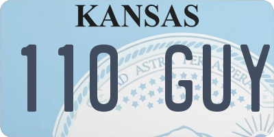KS license plate 110GUY