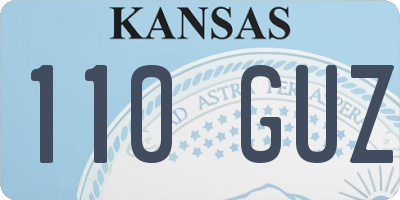 KS license plate 110GUZ