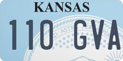 KS license plate 110GVA