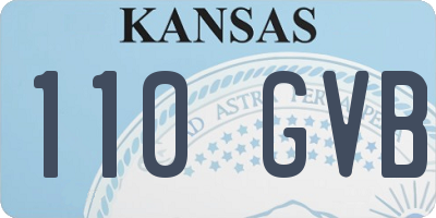 KS license plate 110GVB