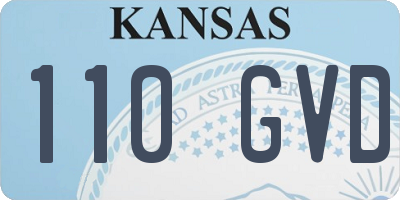KS license plate 110GVD