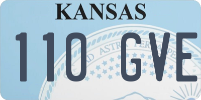 KS license plate 110GVE