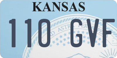 KS license plate 110GVF
