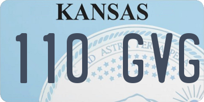 KS license plate 110GVG