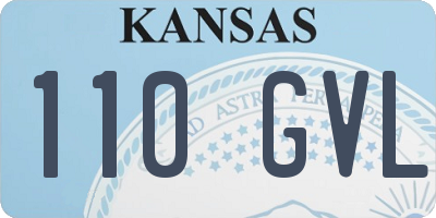 KS license plate 110GVL